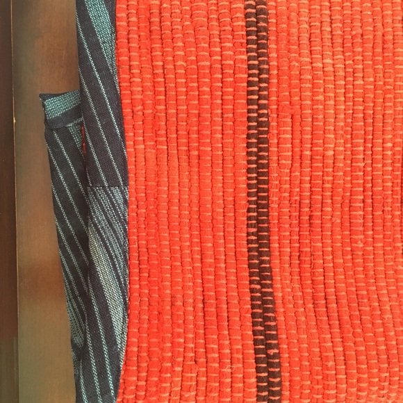 ❤️UNIQUE VEST Red Cotton Rag ~ Wave Blue Piping🌊 - Picture 5 of 8